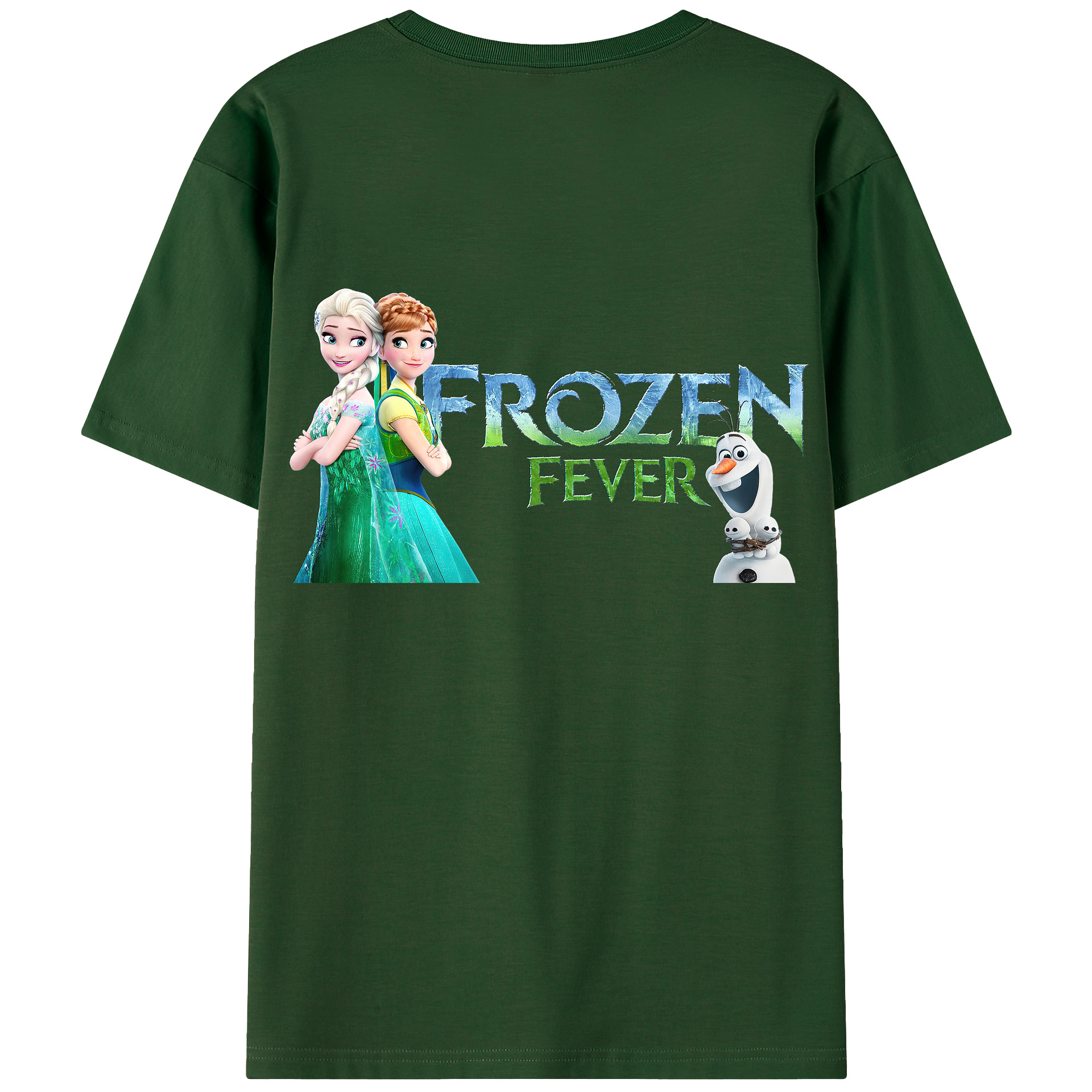 （画像用） アナと雪の女王 アンナ エルサ Frozen Anna Elsa 綿100％半袖Tシャツ（背面プリント）